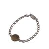 M00045 Chain Metal LV Horn Bracelet Bracelet Silver Metal Women Used