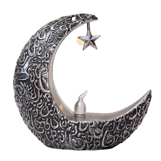 Mini Ramadan Månelys Ramadan Dekorasjon Myk Glød Batteridrevet Eid Ramadan Stearinlys Nattbordsdekor