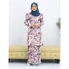 Eid floral palis print stylish long gradient modern kurang pahang ladies casual muslim suit comfortable ladies two piece suit