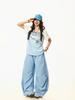 American Vintage Women's T-shirt, Loose Spliced Short Sleeve Top with Color Contrast Prints for Summer