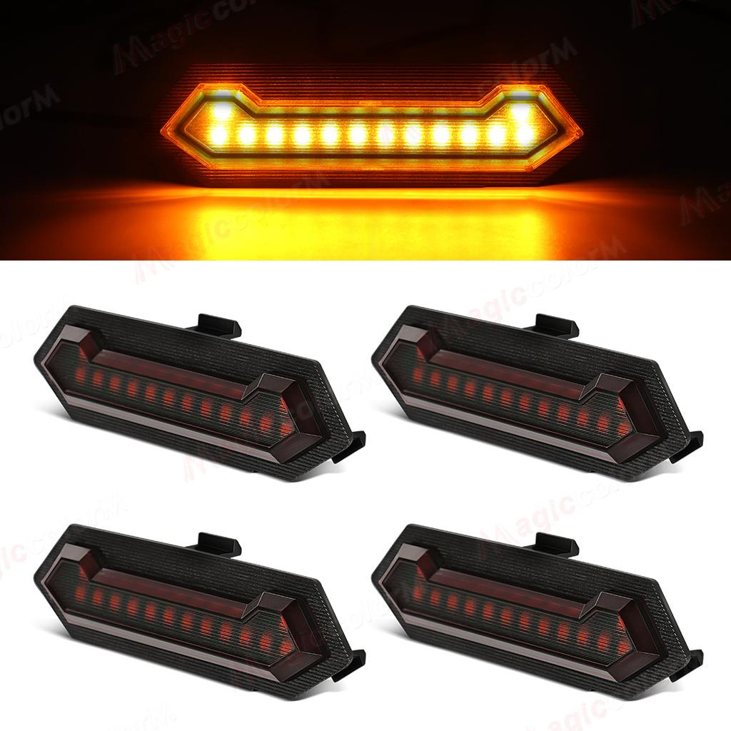 4PCS Grille Lights For Toyota Tacoma TRD Sport Front Grill Car LED White Amber Blue Red Warning Daylights DRL 12V
