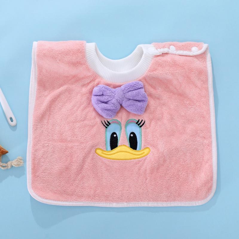 Cartoon Baby Bib & Washcloth Set: Waterproof, Stain-proof, for Face Wash, Rinsing, & Toothbrushing