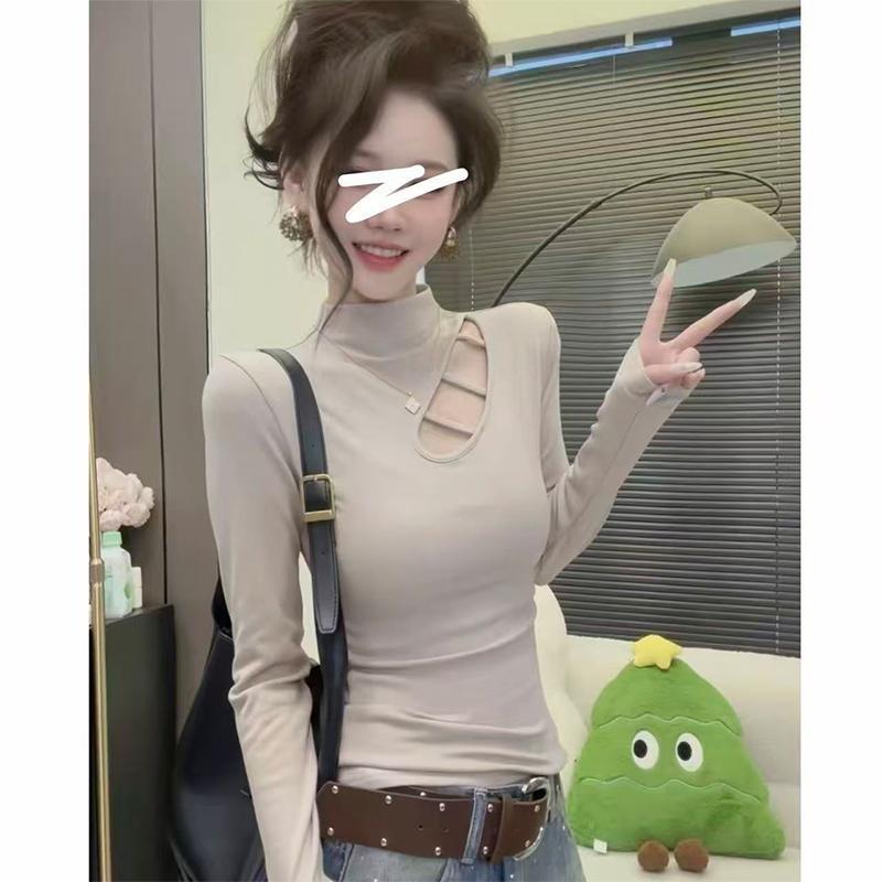 

Women s Slim Fit Winter High Neck Brushed Cotton Long Sleeve Top Small