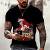 2023 Christmas Man 3d Print T-shirt New Men Short Sleeve Holiday Dress Crew Neck Top Tee Santa Claus Streetwear Fashion Cool T Shirts