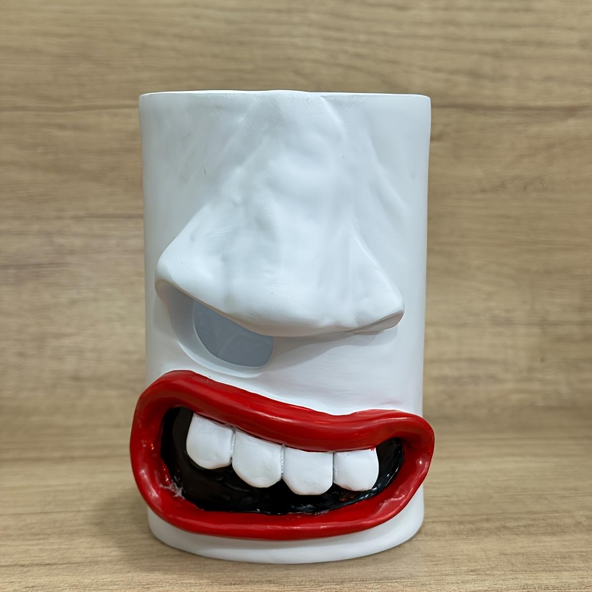 

1pc Fun Resin Facial Decoration Ornament, Multifunctional Napkin Paper Holder, Unique Tissue Box, Napkin Dispenser Storage Box