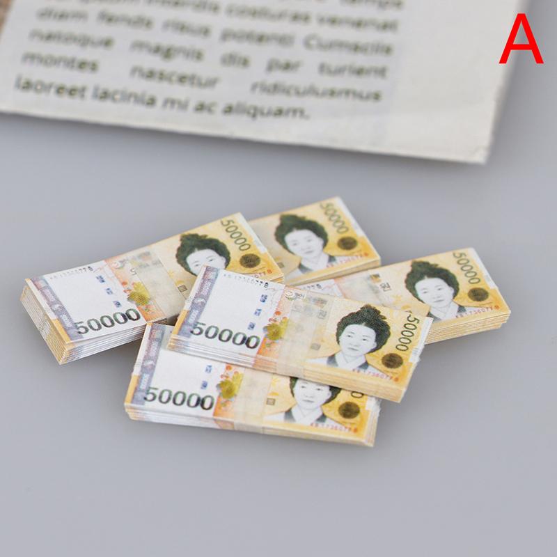 5Pcs 1:12 Dollhouse Miniature Won Simulation Banknote Diy Decor Accessories