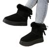 Stivali da neve spessi foderati in pile slip-on 2025 inverno nuovo stile suola chunky metà polpaccio fiocco peloso scarpe di cotone