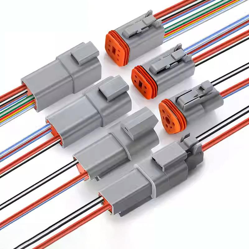1 Pcs Dt Connector With 15Cm Wiring Harness Dt06-2S/Dt04-2P 2P 3P 4P 6P 8P 12P Waterproof Electrical Connector