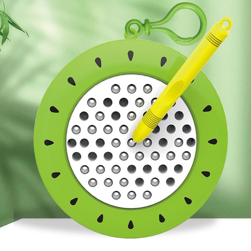 

Creative Animal Fruit Magnetic Steel Ball Drawing Board Keychain - Stress Relief Pendant Toy for Students