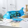 Automatic Walking Airplane Toy 360° Rotation, Lights and Music Automatic Opening, Obstacle Avoidance,Pink/Blue,All Round Movement,Battery Not Included