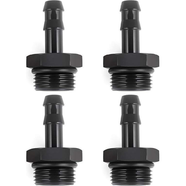 6AN ORB Male To 3/8" Hose Barb Straight Fitting Adapter Aluminum 4PCS