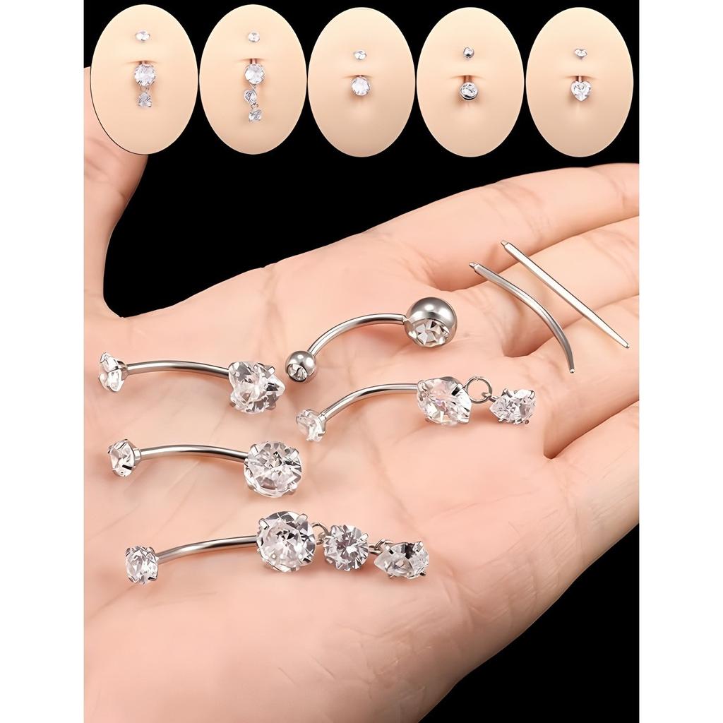 Multi-Style Stainless Steel Trendy Unisex Umbilical Navel Piercing Accessories for Wedding Birthday Anniversary