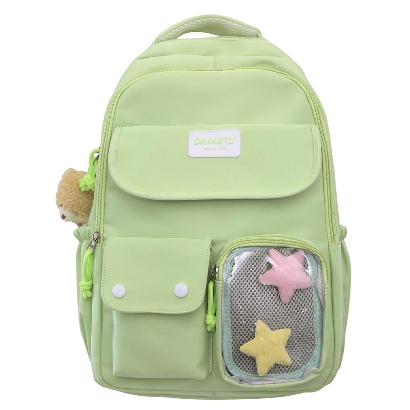 Campus Schoolbag Women's Large Capacity Backpack Student Solid Color Backpack