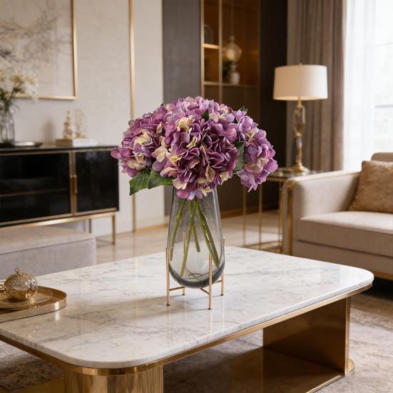 Artificial Flower Realistic Silk Hydrangea Bouquet with Flexible Stems Realistic Color Transitions Soft