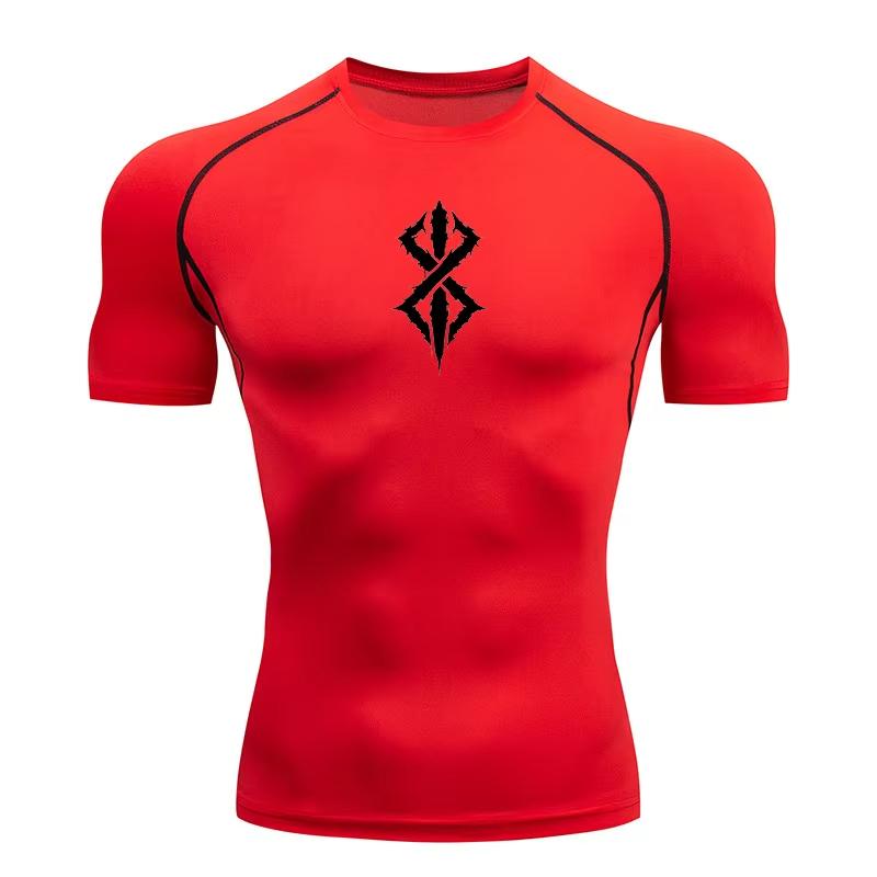 Graphic Compression Shirts for Men Gym Workout Running Rash Guard Undershirts Baselayers Athletic Quick Dry Tshirts Tees Tops