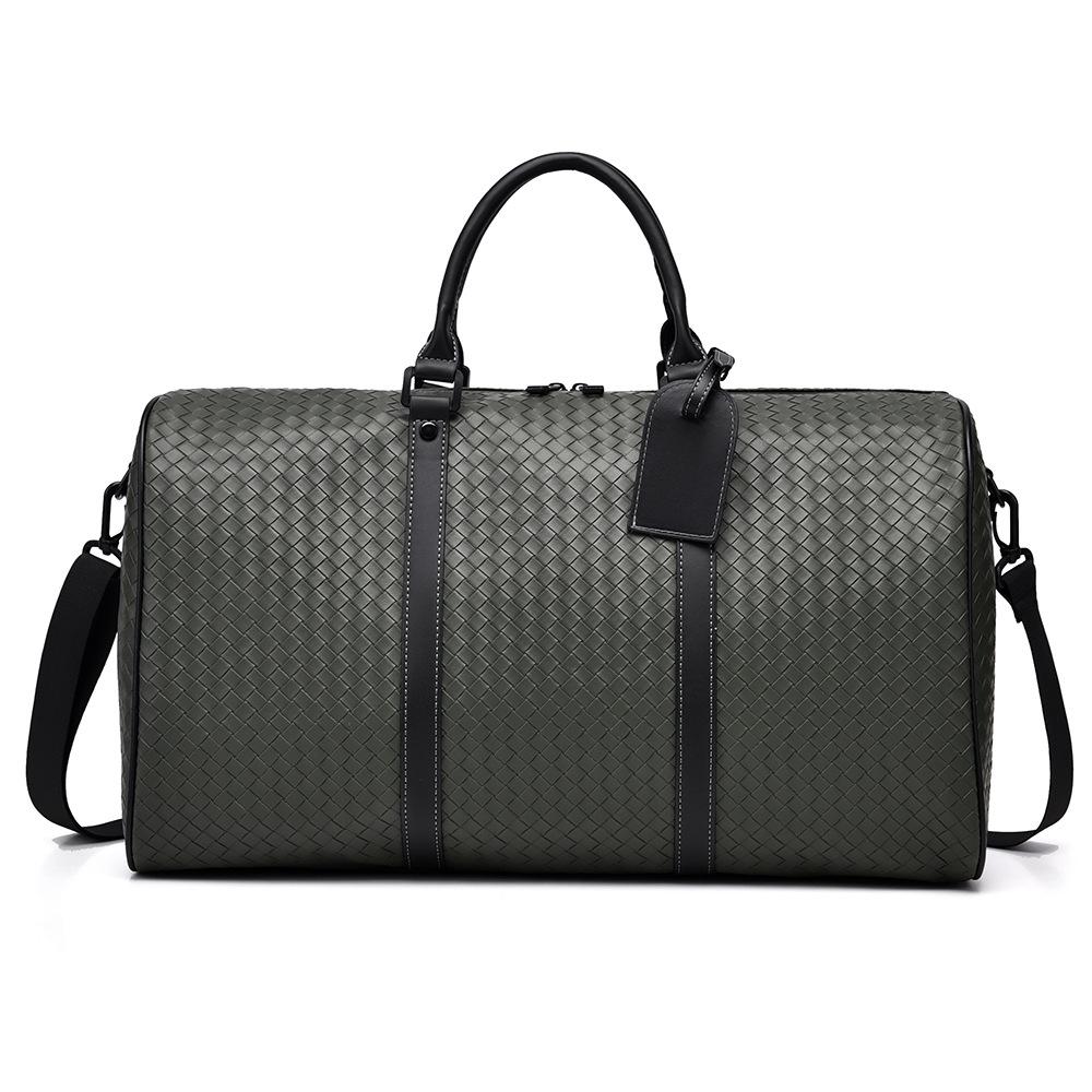 

Luggage Bag PU Check Portable Storage Bag Waterproof Large Capacity Travel Bag зелений