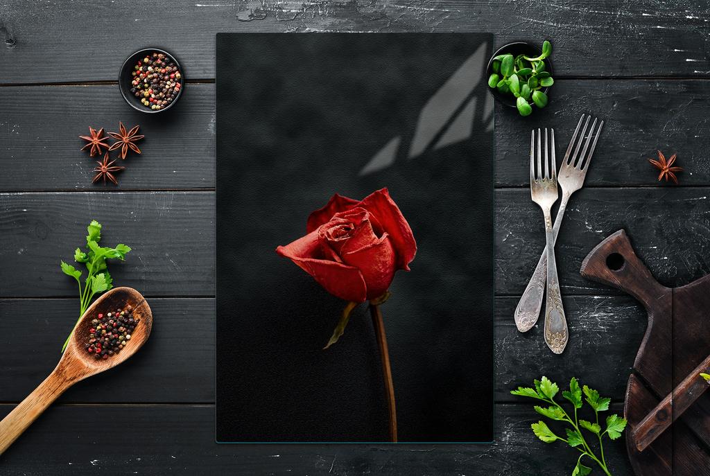 GLASS CUTTING BOARD 35x52 Rose