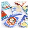 Japanese Kutani Ware Porcelain Chopstick Rests with Pouch - Daruma Design, Hokuriku Traditional Craft, Artistic Gift