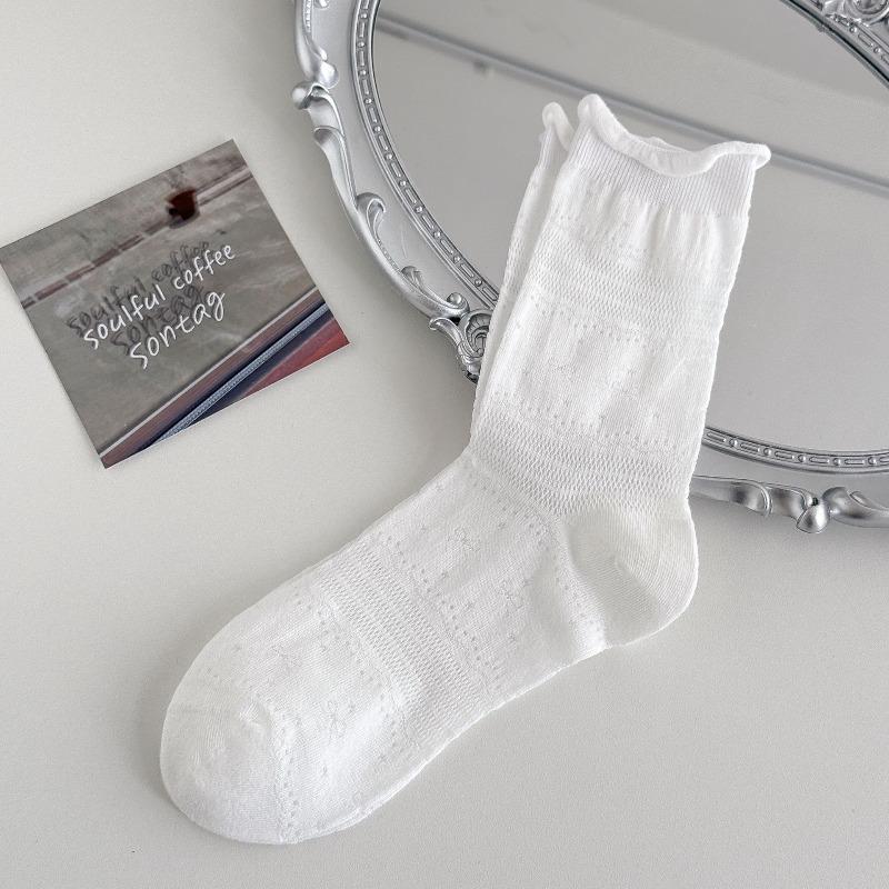 Summer Lightweight Children s Short Socks with Bows, Knotted Socks, Sheer Simple Cotton Socks, Versatile and Stylish 1 pair белый
