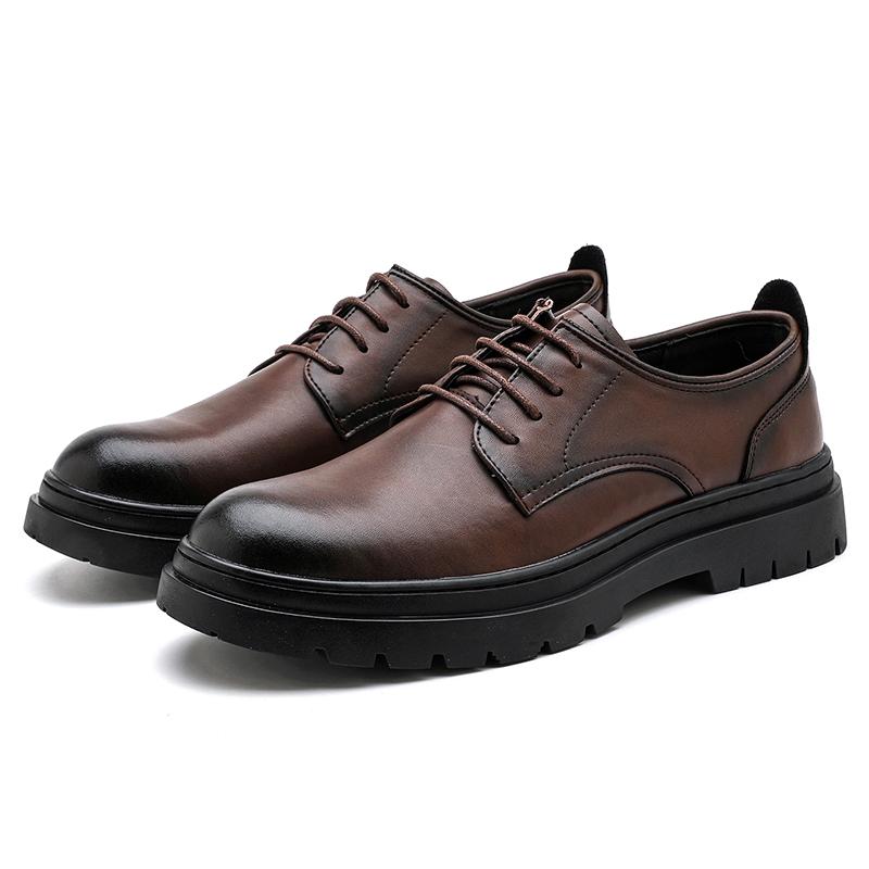 Men's Luxury casual leather shoes New Gentleman British Style Dress up party Black brown plus size Adult Derby Versatile