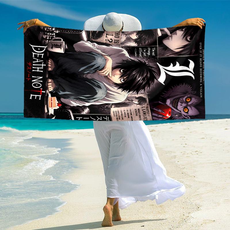 Death Note L Character Poster Beach Towel Soft Outdoor Camping Seaside Outdoor Pool Towel Absorbent Bath Towel Printing Beach Beach Towel Comfort