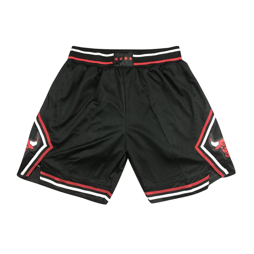 Bulls Retro Embroidered Drawstring Cropped Basketball Shorts Training Shorts