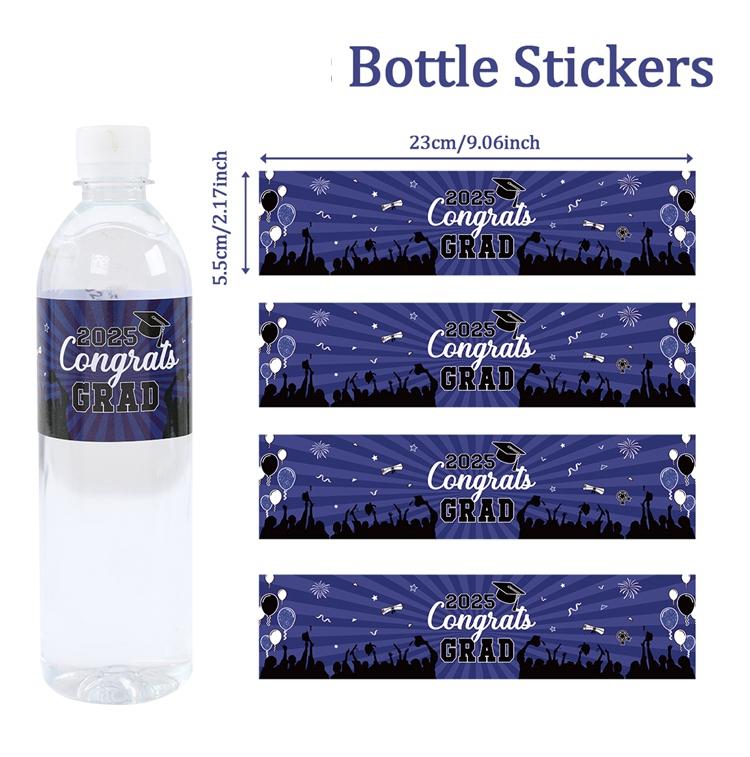 

10/24pcs Graduation Season Theme Party Bottle Stickers Congratulation Graduation Party Decor Class Of 2025 Grad Party Supplies 10pcs