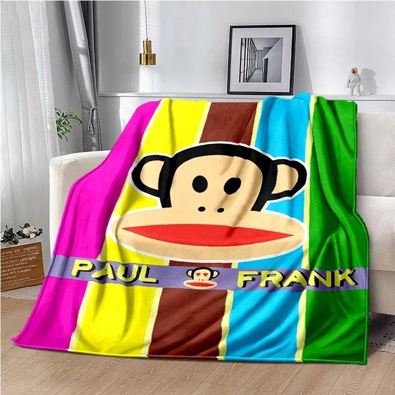 Cartoon Anime P-Paul-Frank Throws Blanket for Baby Hiking Picnic Bed Super Soft Cute kawaii Flannel Blanket Power birthday gift