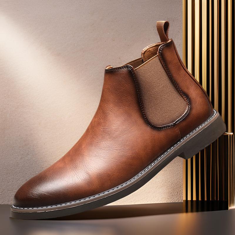 Fashion Mens Business Casual Leather Boot 2025 Autumn Fashion Chelsea Boots Brand British Style Short Boots Men Ankle Dress Shoes Botas