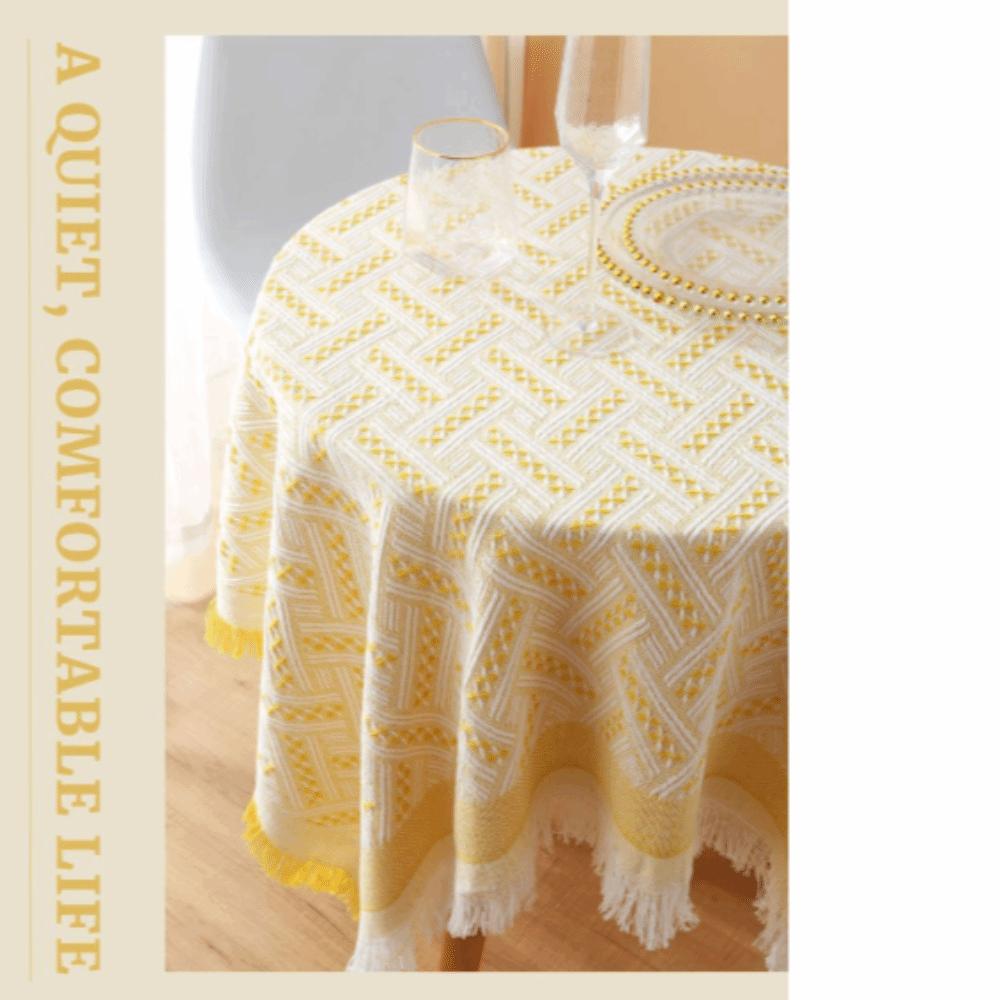 Decorative Tea Table Cover Fringe Edge Rectangular Tablecloth Retro Cloth Deskcloth Home Textile