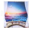 Waterproof Shower Bath Curtain Free Punch with Hooks for Home Bathroom Decoration