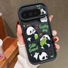 Cute Pandas Pattern Soft Phone Case For Google Pixel 9 Pro XL 8 Pro 8A TPU Matte Shockproof Lens Protection Bumper Cover