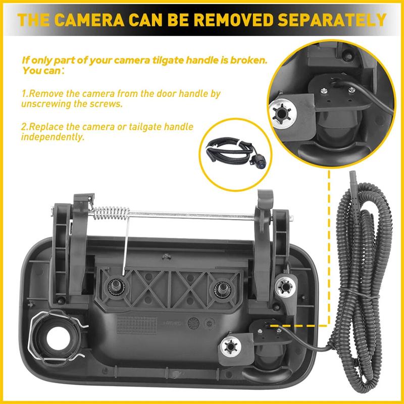 Car Tailgate Handle Camera 170° Waterproof HD Camera Ford F150 F250 F350 F450 F550 2004-2014 Backup Reversing Camera Accessories