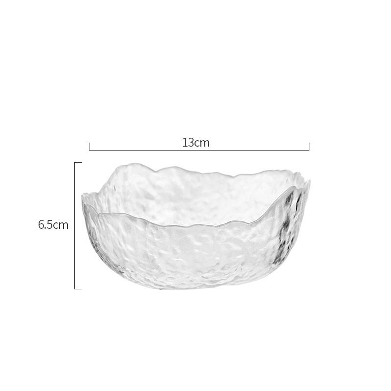 Xingxuan Golden edged Glass Bowl Transparent Fruit Plate Vegetable Salad Bowl Home Creative Cold Vegetable Bowl