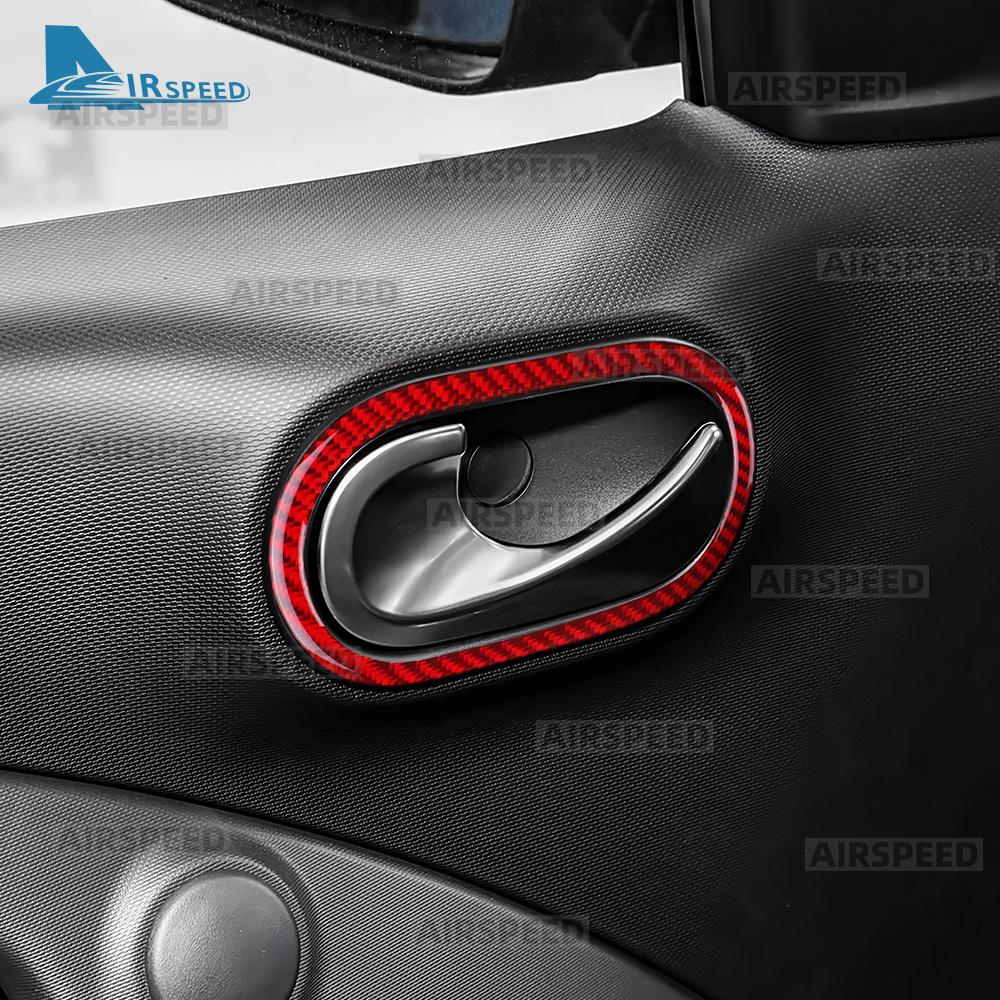Real Soft Carbon Fiber Stickers For Mercedes Benz Smart 453 Fortwo/Forfour 2016 2017 2018 2019 2020-2025 Car Door Handle Frame