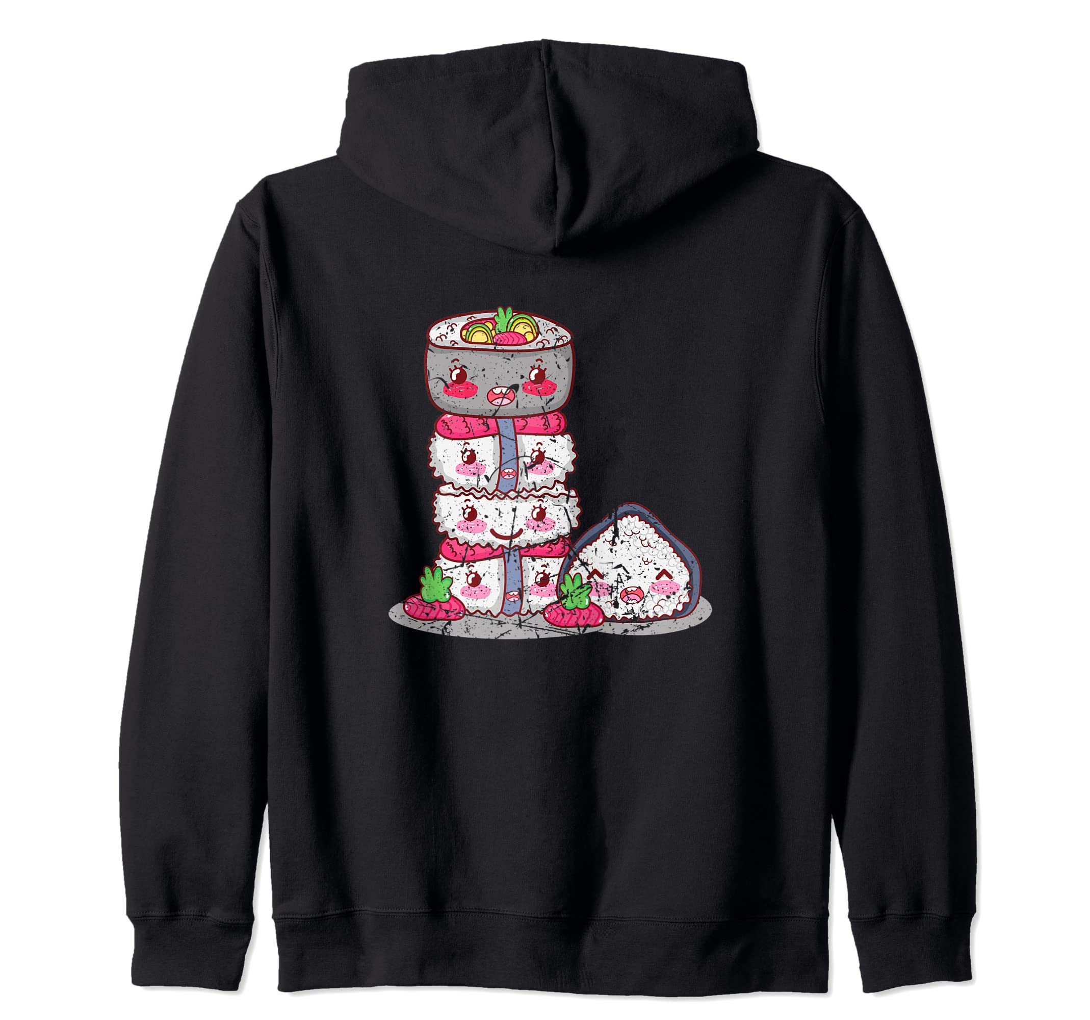 

Japan Asian Japanese Food Cute Sushi Roll Fan Zip Hoodie чорний