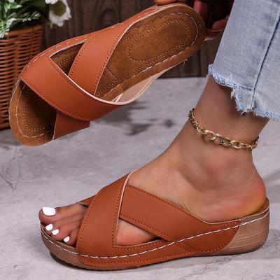 Fashion Women Sandals Women Heels Sandals Slip On Summer Shoes For Women Wedge Sandals Summer Slippers Female Heeled Shoes With Platform
