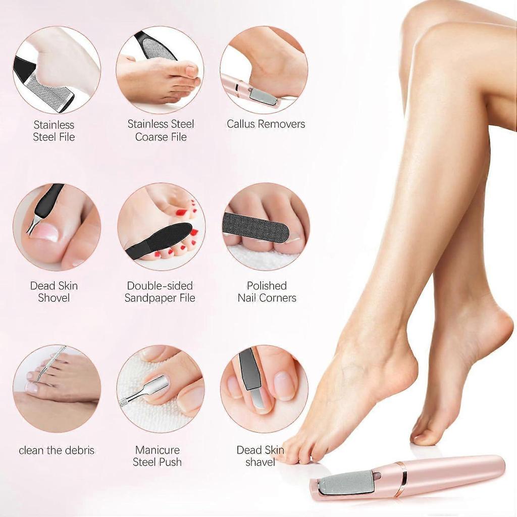 Electric Callus Removers for Feet, Haootadiy Electric Foot Callus Remover Pedicure Kits Rechargeable With12 In 1, Removes Dry Skin for Smoother Feet,