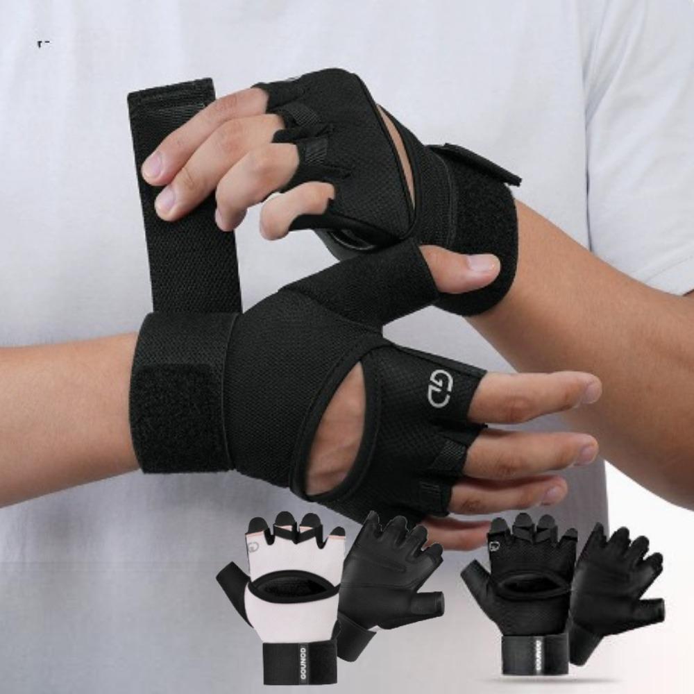Breathable Workout Gloves for Men Women Hollw Out Padded Weightlifting Cycling Rock Climbing Gloves with Wrist Wraps Support