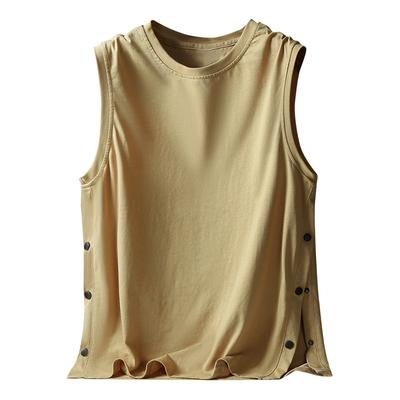 Colete masculino sem mangas camisa verão algodão fino moda marca peito americano basquete esportes colete top roupas masculinas