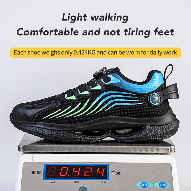 Rotating Button New Safety Shoes Men Anti-smash Anti-puncture Work Shoes Fashion Men Sport Shoes Security Protective Boots Men