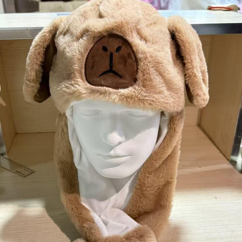 Capybara Hat with Movable Ears - Cute, Versatile Christmas Gift with Dancing Airbag Feature
