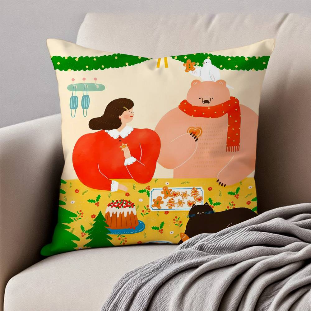 

J-J-Jieun G-Grim Art Pillow Case Anti-dustmite Pillowcase Invisible Zipper Silky Short Plush Sofa Cushion Cover 12x12Inch