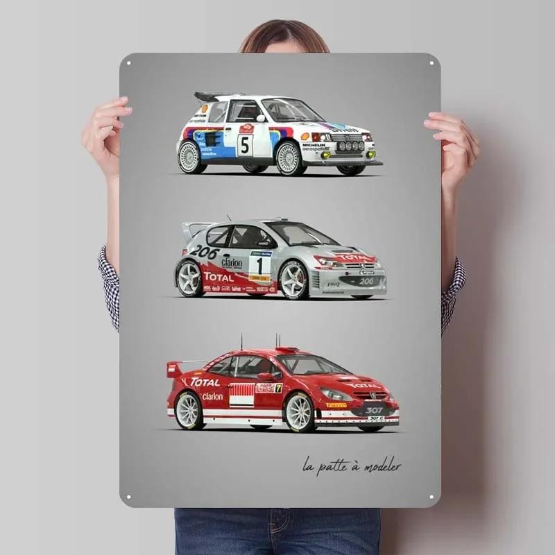 Peugeot Blechschild Autos Poster Retro Metallschild Plakette für Garagenwandkunst Dekoration Dekoration Wohnzimmer Heimdekorationen