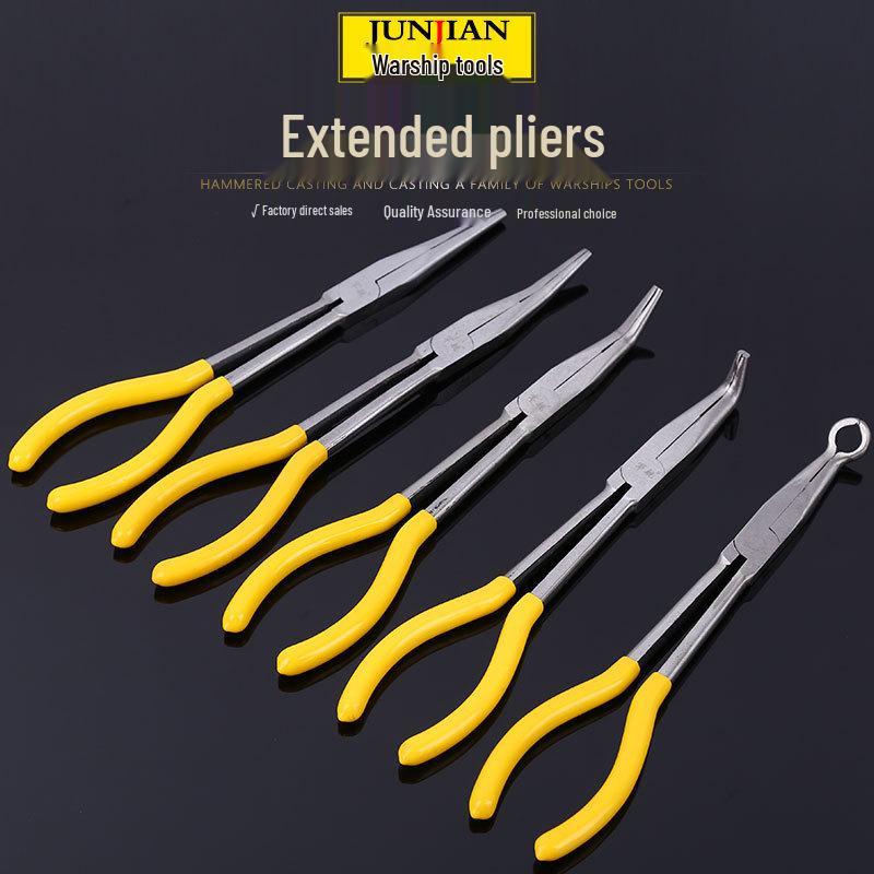 Zhan Su 11" Extended Handle Needle-Nose Pliers - Special Bent, Long-Nose, Multi-Angle Pliers