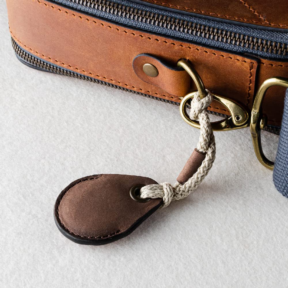 Crazy Horse Craft Brand AirTag Case Genuine Leather Cover Protective AirTag Wood Brown AT-WB