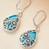 Personalized Ethnic Style Flower Droplet Shaped Pendant Earrings, Women's Retro Bohemian Holiday Accessories