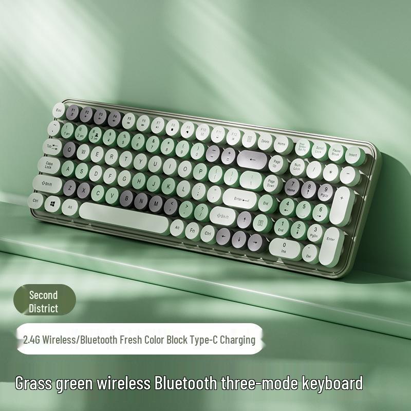 Bluetooth Wireless Silent Mechanical Keyboard & Mouse Set for Girls - Rechargeable and Stylish for Office Use