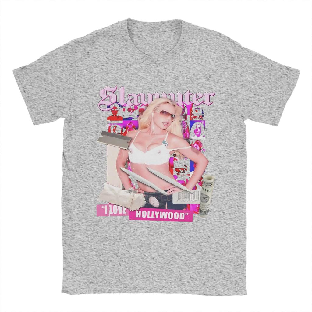 Unisex Slayyyter American Singer Tshirts Pure Cotton Tops Beach Vintage Short Sleeves Tshirt Crew Neck Hippie Loose Tshirt