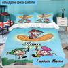 Custom Name 3PCS Friendship Adventure OddParents Bedding Set Including 1pc Duvet Cover And 2pcs Pillowcases for Bedroom, Dormitory Gift Home Decor